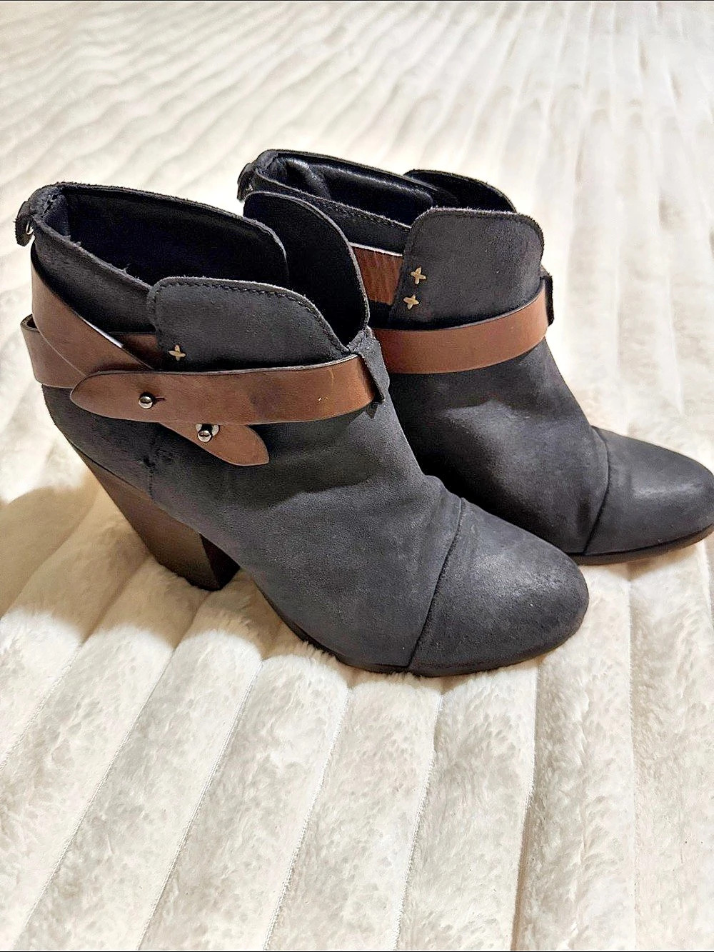 rag & bone genuine leather Black & Brown Ankle Boots